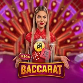Mega Baccarat slot visual from Pragmatic Play available on eurobet-casinos.com